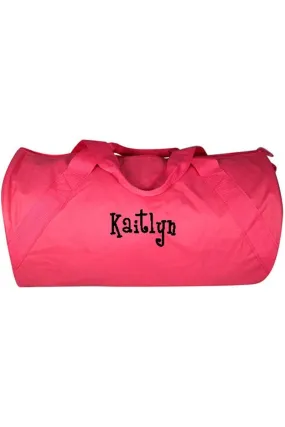 Hot Pink Barrel-Sided Duffle Bag 18"