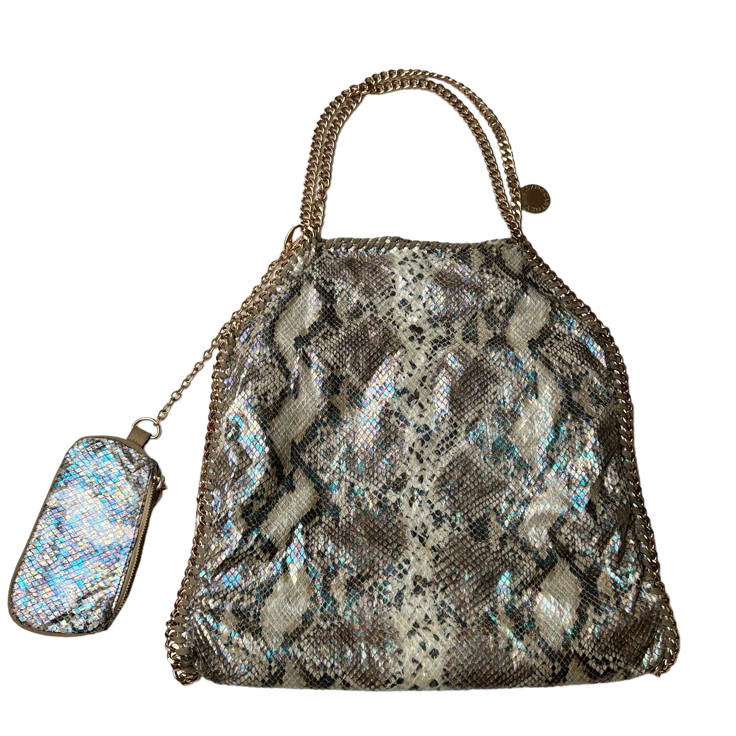 Iridescent Python Embossed Falabella Bag