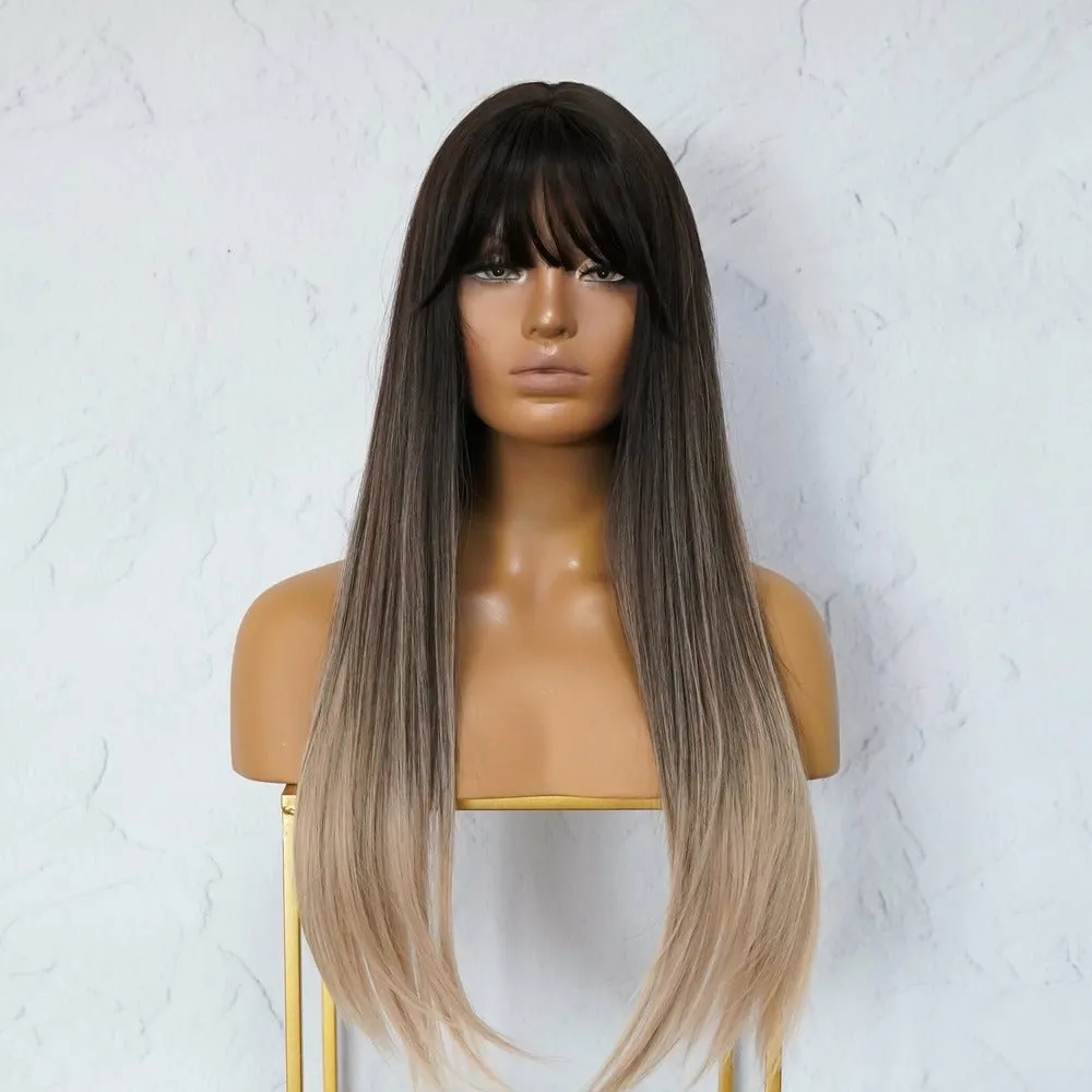 ISHA Brown Ombre Fringe Wig