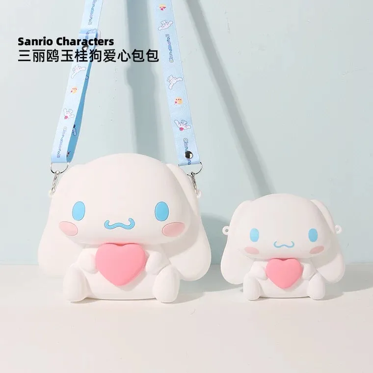 Japan Sanrio Silicone 3D Sit Pose Shoulder Bag | Cinnamoroll with Heart -  Kawaii Bag Birthday Girlfriend Children Gift