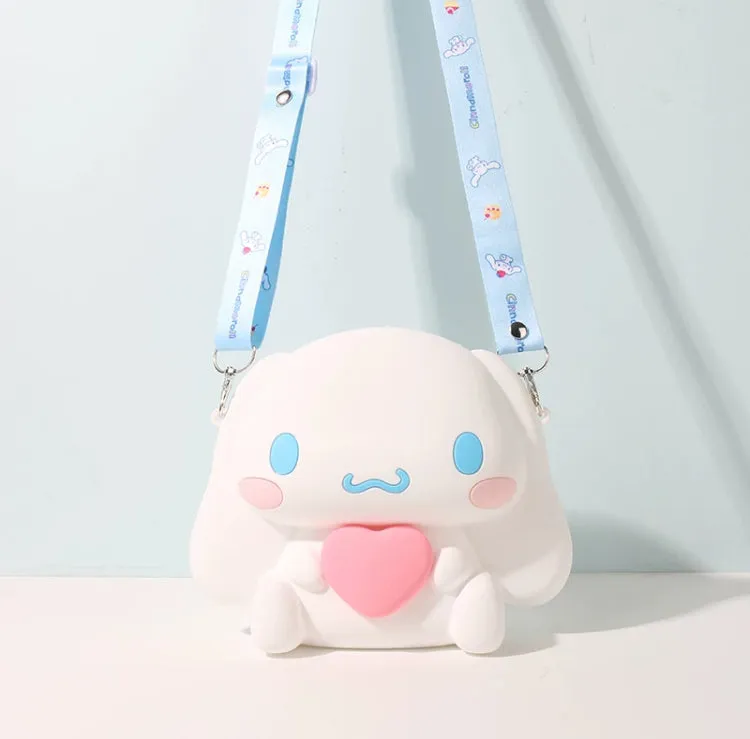 Japan Sanrio Silicone 3D Sit Pose Shoulder Bag | Cinnamoroll with Heart -  Kawaii Bag Birthday Girlfriend Children Gift