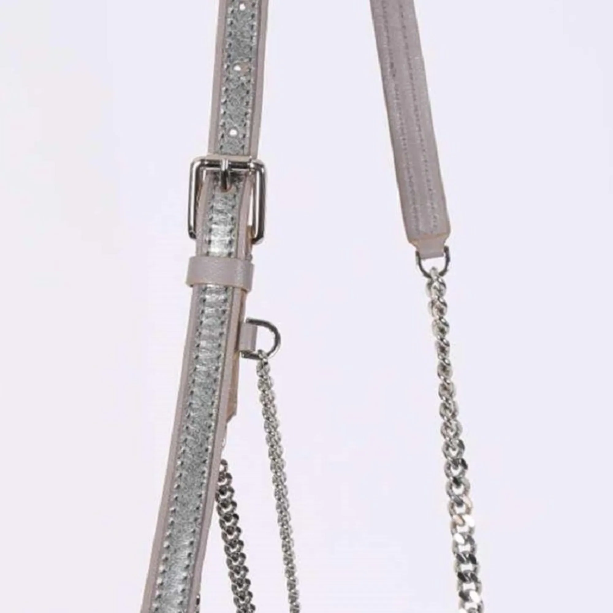 Jimmy Choo Metallic Silver Lockett Crossbody Shoulder Bag