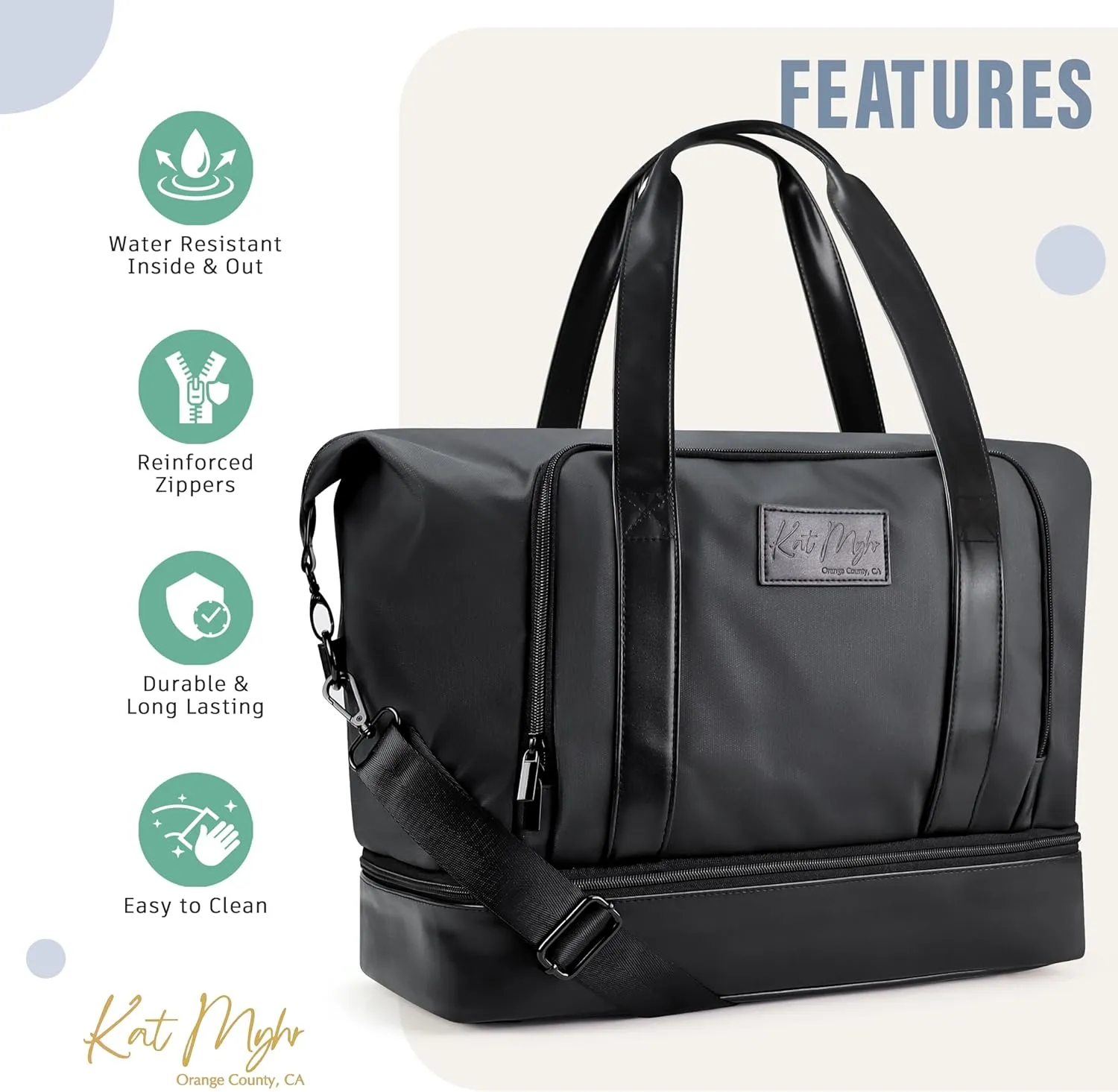 Kat Myhr Womens Weekender Travel Bag - Blackist Black