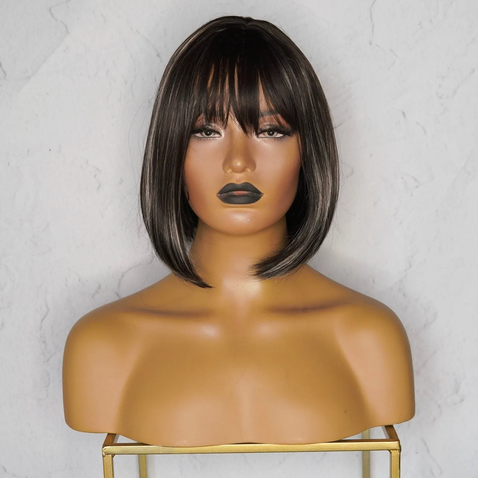 KIKI Black Highlights Fringe Wig