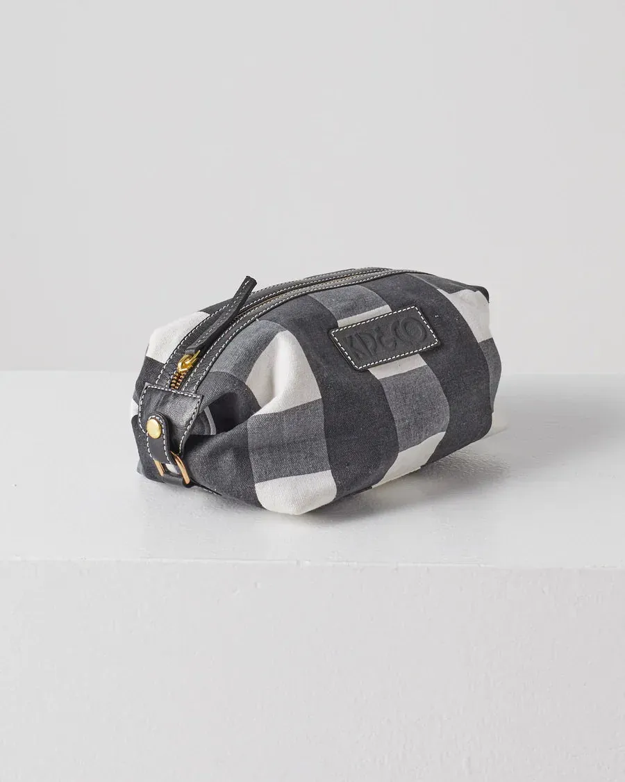 Kip & Co - Toiletry Bag (Black & White Gingham)