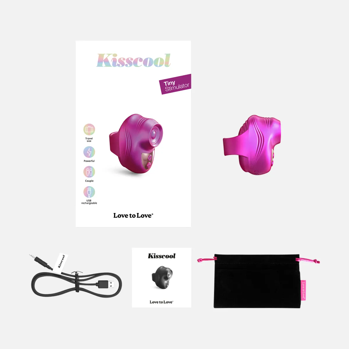 Kisscool Finger Vibrator - Iridescent Berry