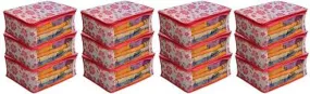 Kuber Industries 12 Pieces Floral Design Non Woven Saree Cover Set, Pink (NEWS15_1)