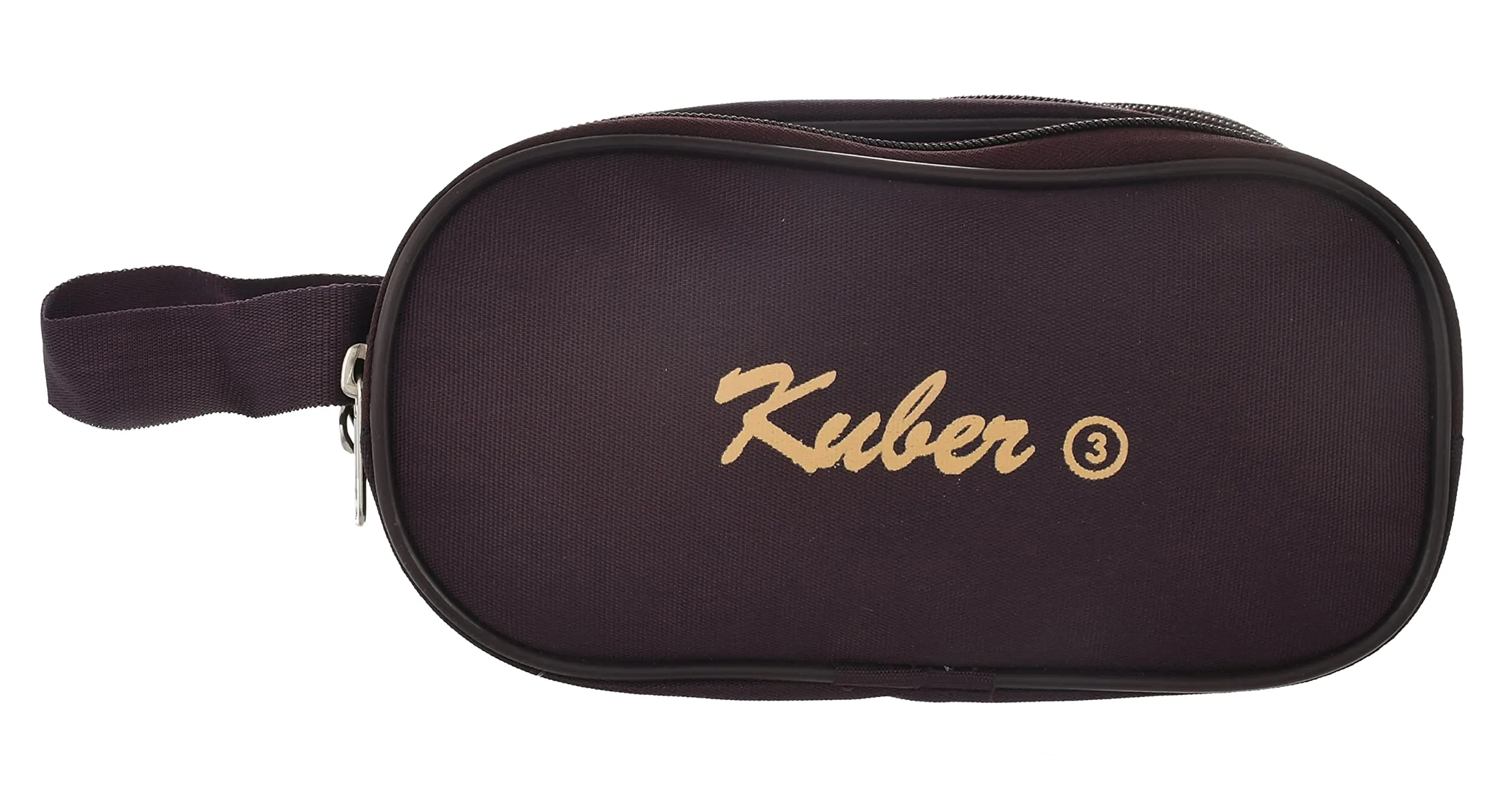 Kuber Industries Shaving Kit for Men|Travel Toiletry Bag|Shaving Dopp Kit|Cosmetic Bag|3 Zipper Comparments (Maroon)