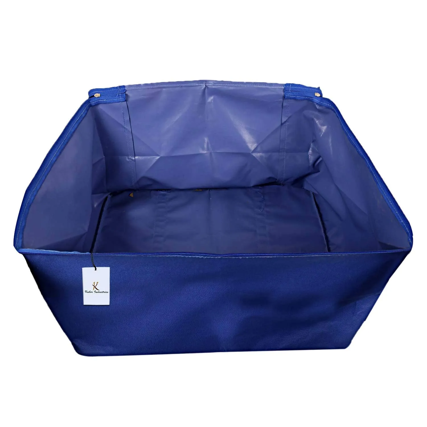 Kuber Industries Small Size Foldable Travel Duffle Bag, Underbed Storage Bag (Grey & Royal Blue)-Pack of 2