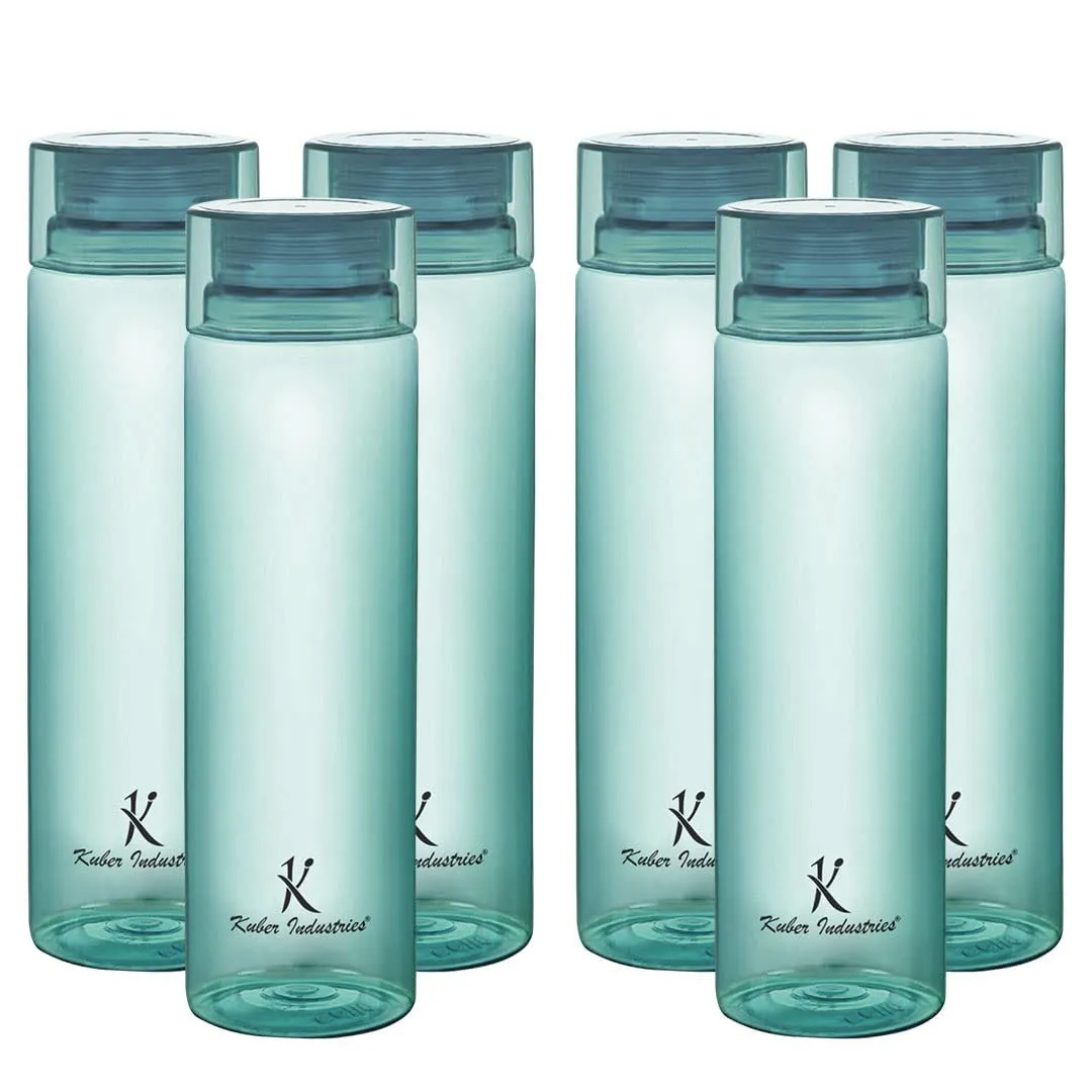 Kuber Industries Water Bottle | Plastic Water Bottle for Fridge | Water Bottle for Kitchen | Ideal for Restaurant | Water Bottle for Refrigerator | Dolphine Bottle | 1 LTR | Pack of 3 | Blue