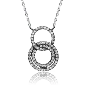 Léa Black Plating Outlined Circle Neckalce