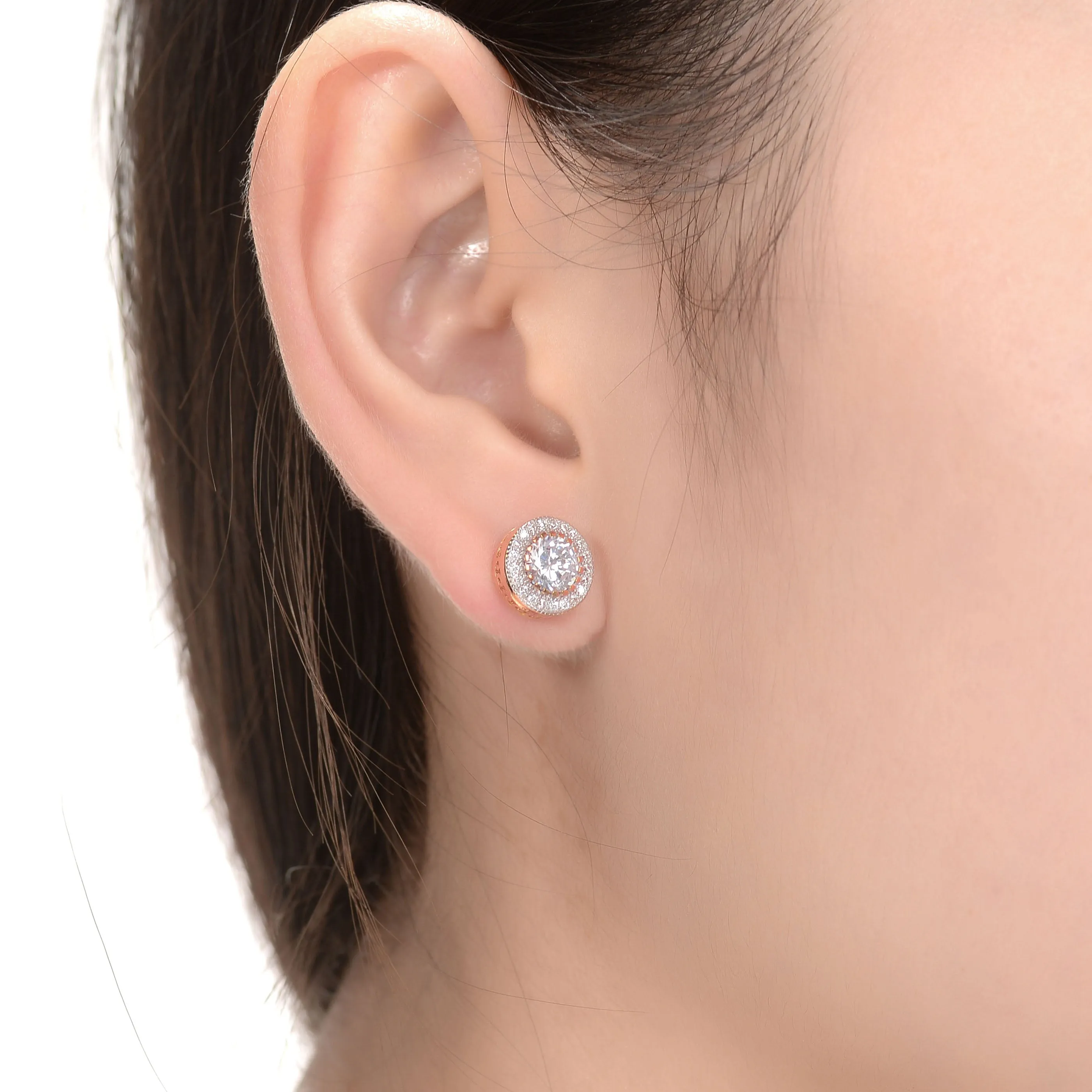 La Roche Zirconia Round Earrings