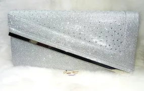 Ladies Sparkly Crystal Diamante Evening Bag Wedding Clutch Party Bag Womens Handbag