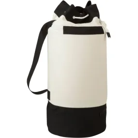 Large Laundry Duffle Bag with Bottom Storage, White/Black