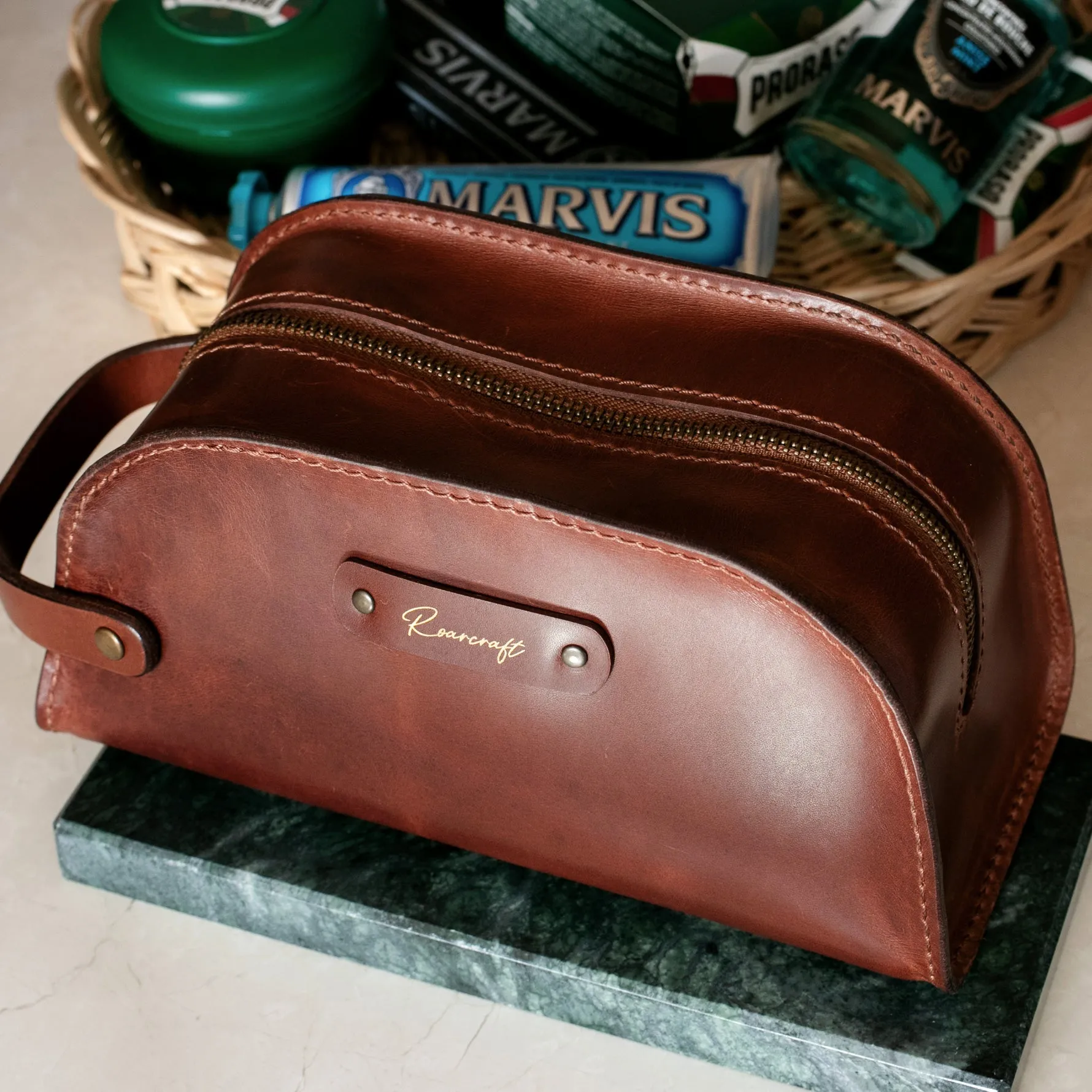 Leather Dopp Kit - Toiletry Bag