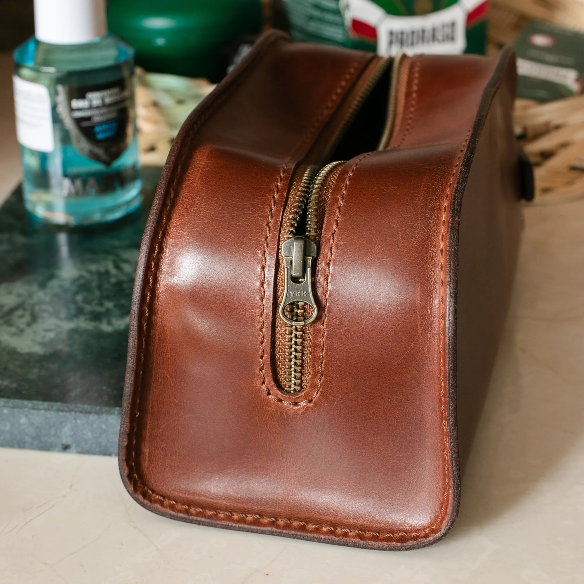 Leather Dopp Kit - Toiletry Bag