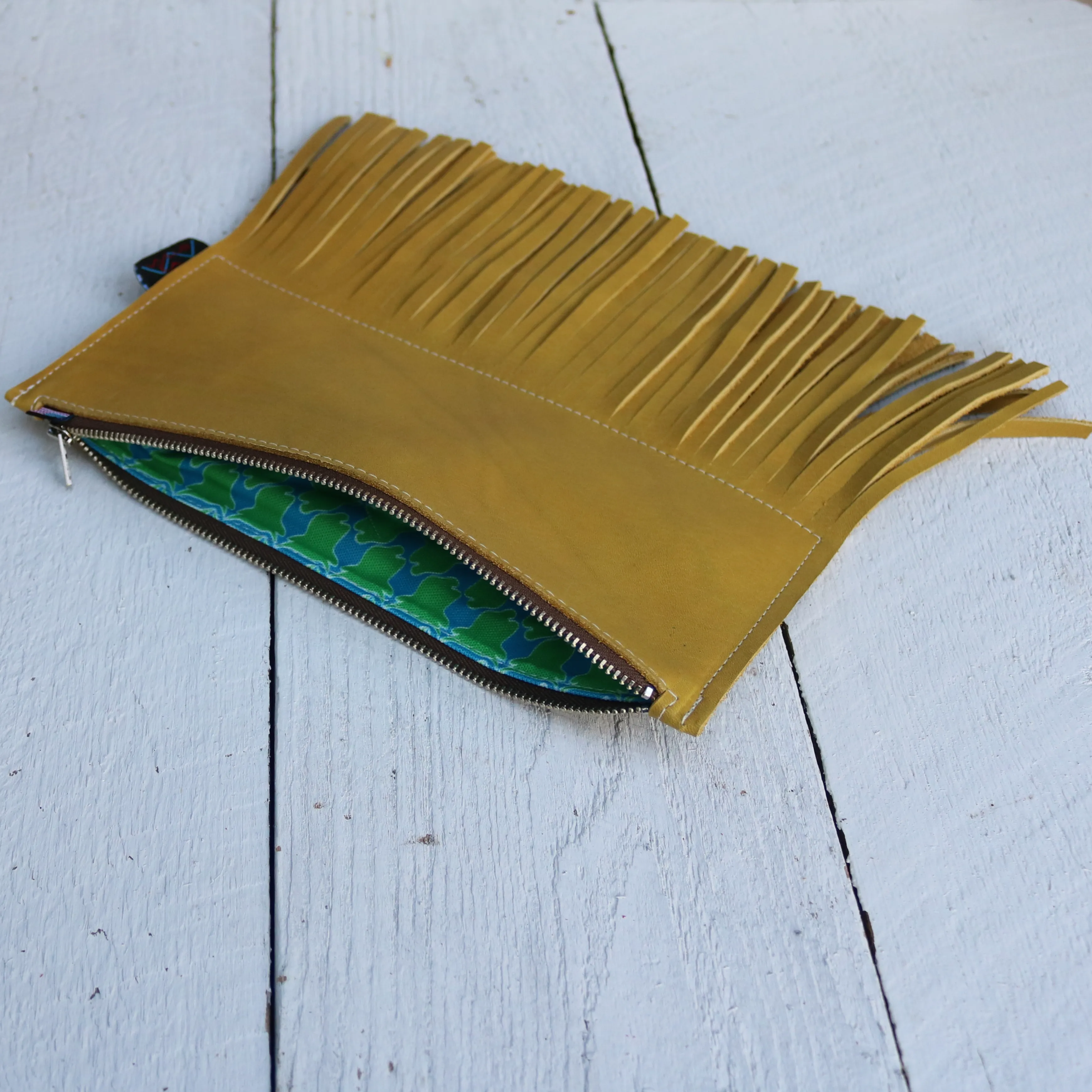 Leather Fringe for Days Clutch