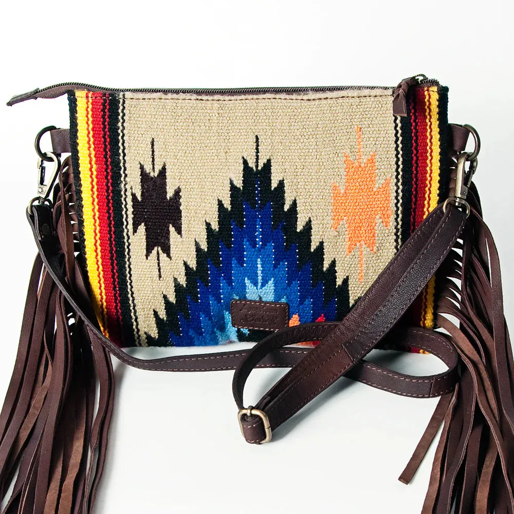 Leather Saddle Blanket Fringe Crossbody