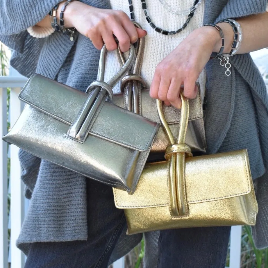 Light Pink Modern Leather Clutch & Crossbody