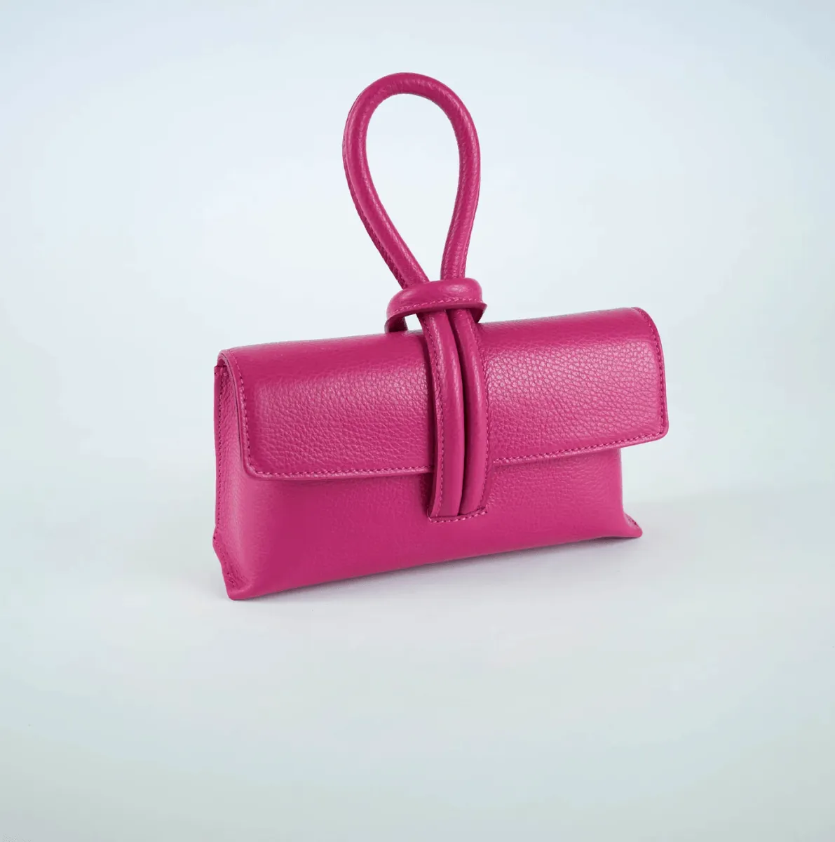 Light Pink Modern Leather Clutch & Crossbody