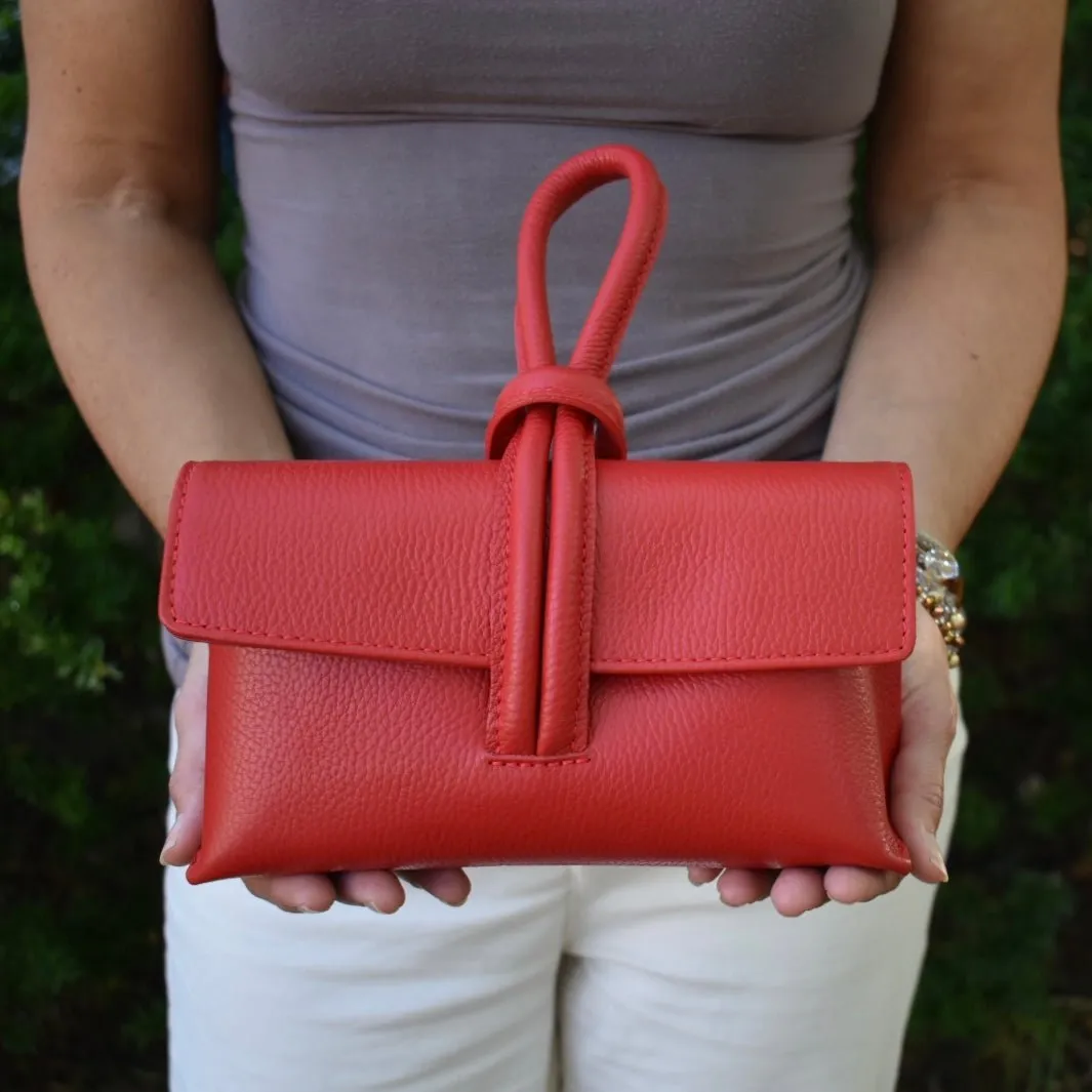 Light Pink Modern Leather Clutch & Crossbody