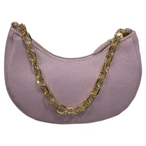 Lilac leather moon evening bag