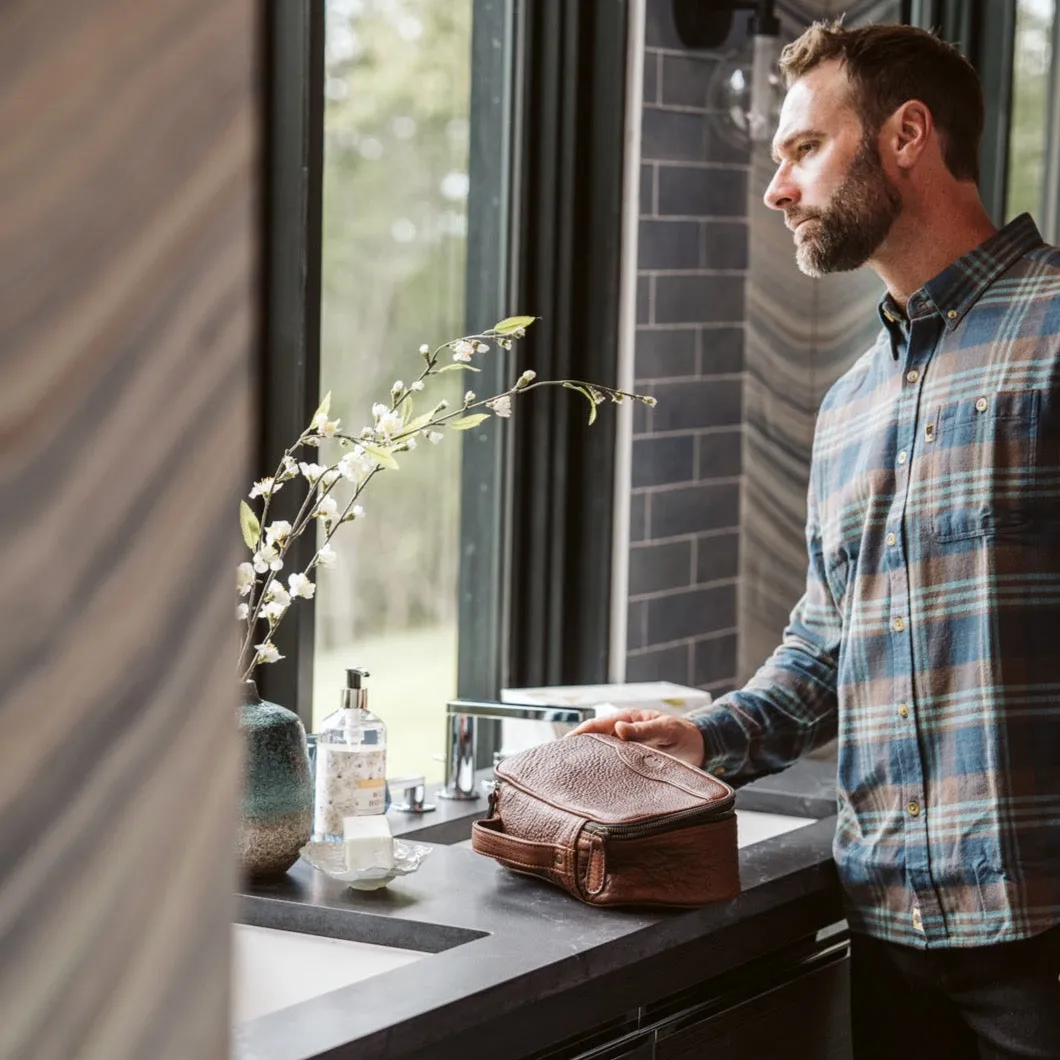 Limited Edition Roosevelt Buffalo Leather Toiletry Kit | Buffalo Grain