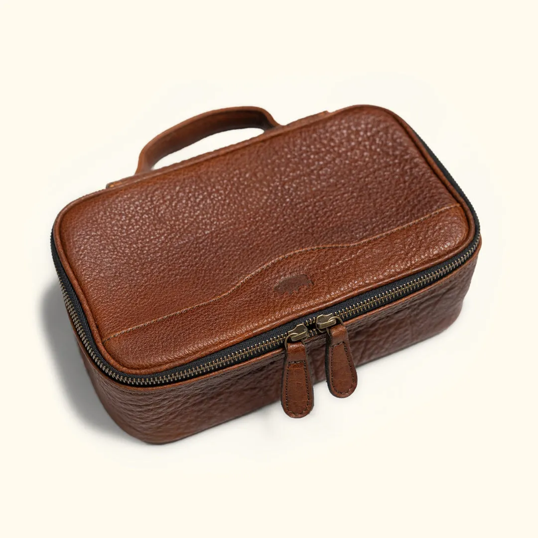 Limited Edition Roosevelt Buffalo Leather Toiletry Kit | Buffalo Grain