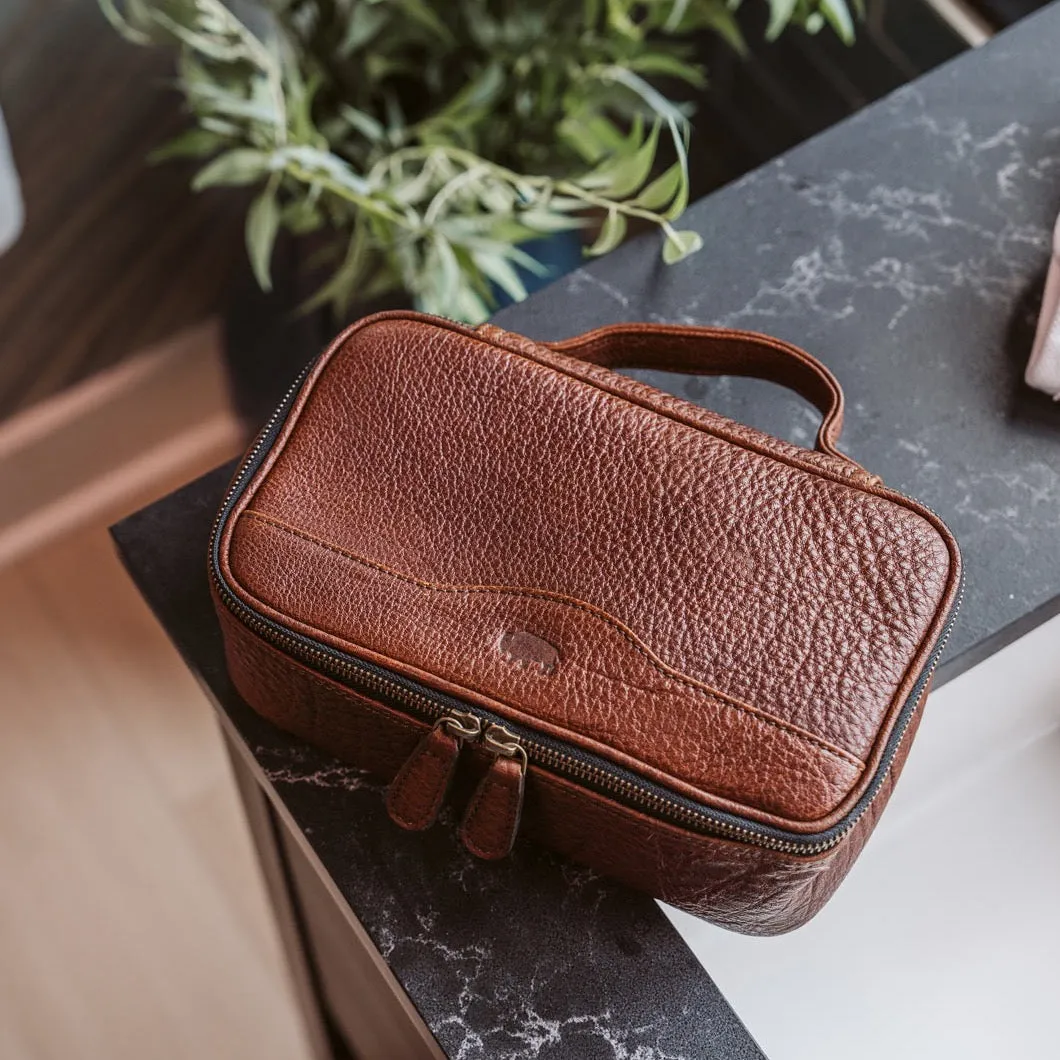 Limited Edition Roosevelt Buffalo Leather Toiletry Kit | Buffalo Grain