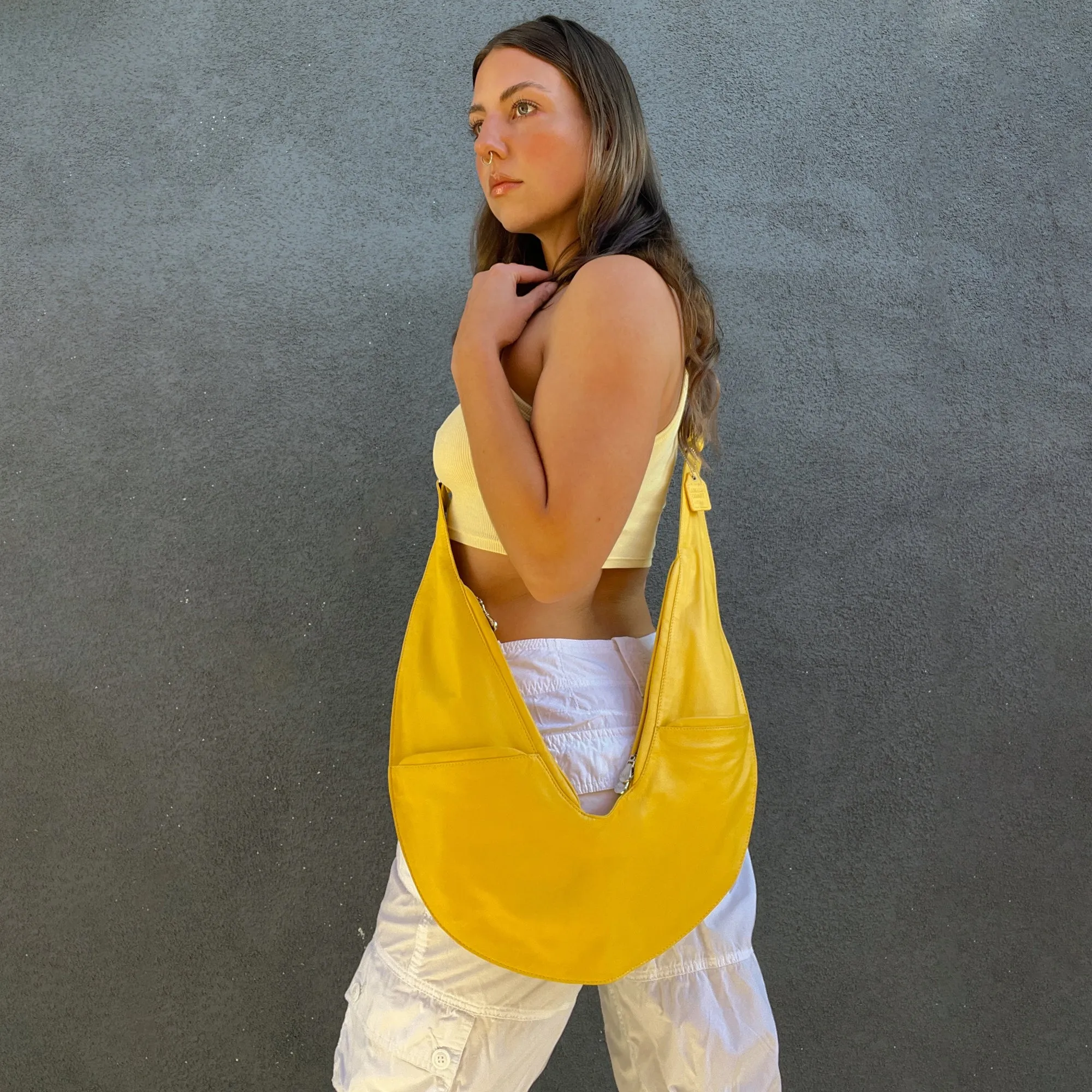 Limoncello Leather Sash Bag