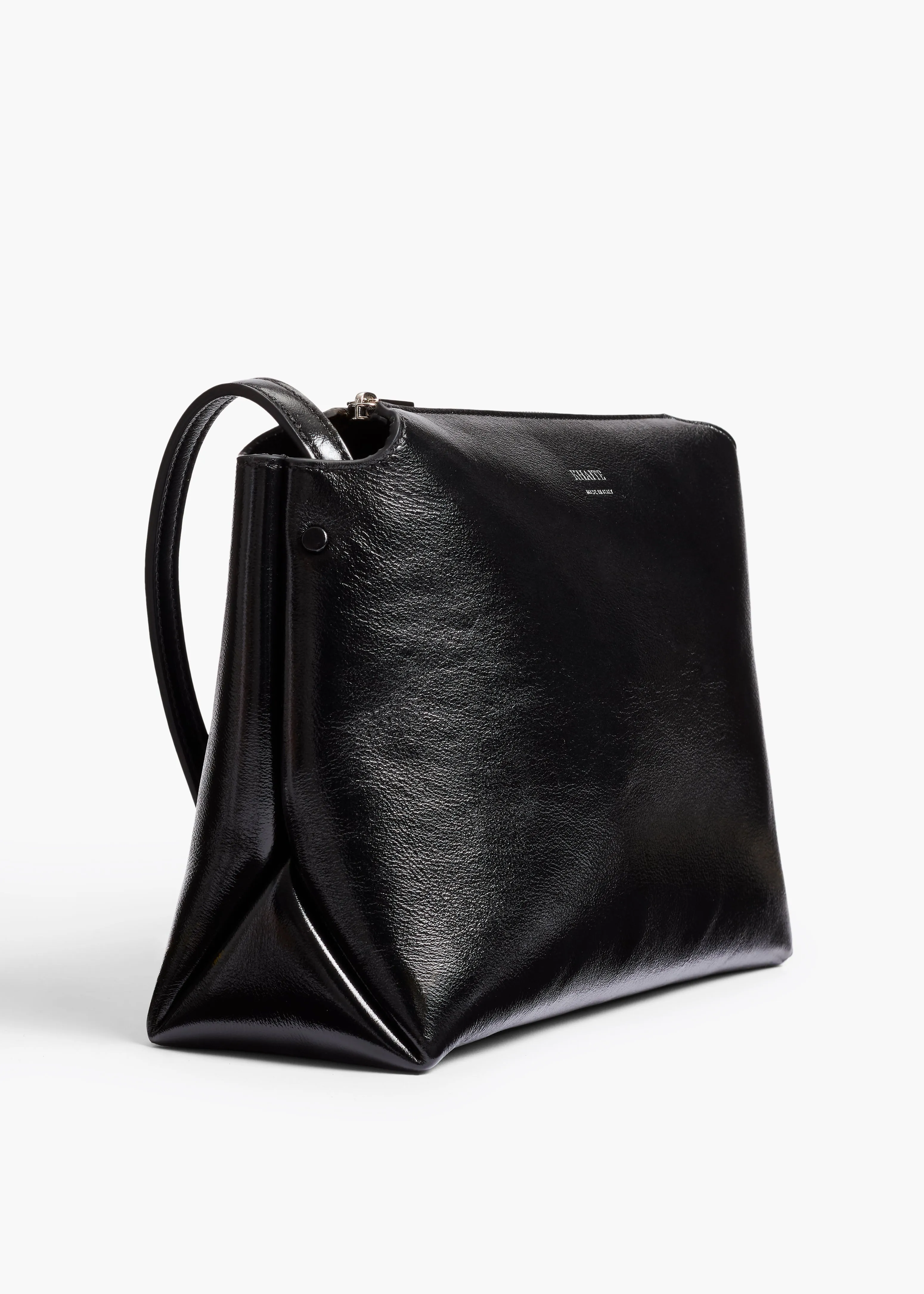 Lina Crossbody Bag in Black Crackle Patent Leather