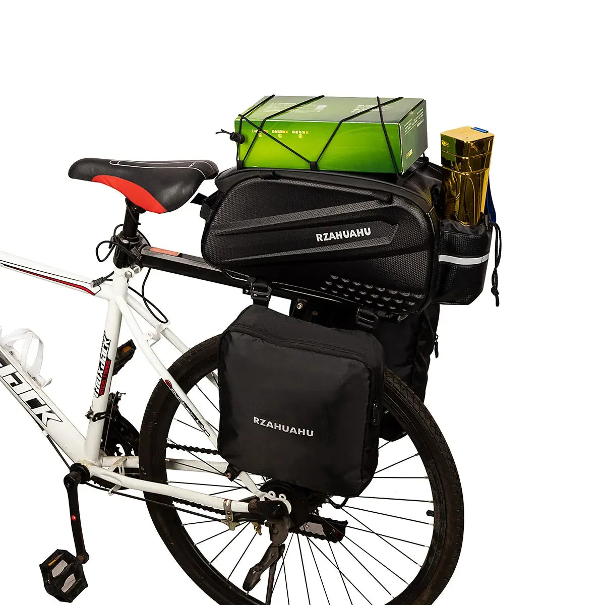 Lixada 3in1 Bike Rack Bag Trunk Bag Waterproof Bicycle Rear Seat Bag 2 Side Bags Cycling Cargo Luggage Bag Pannier Shoulder Bag