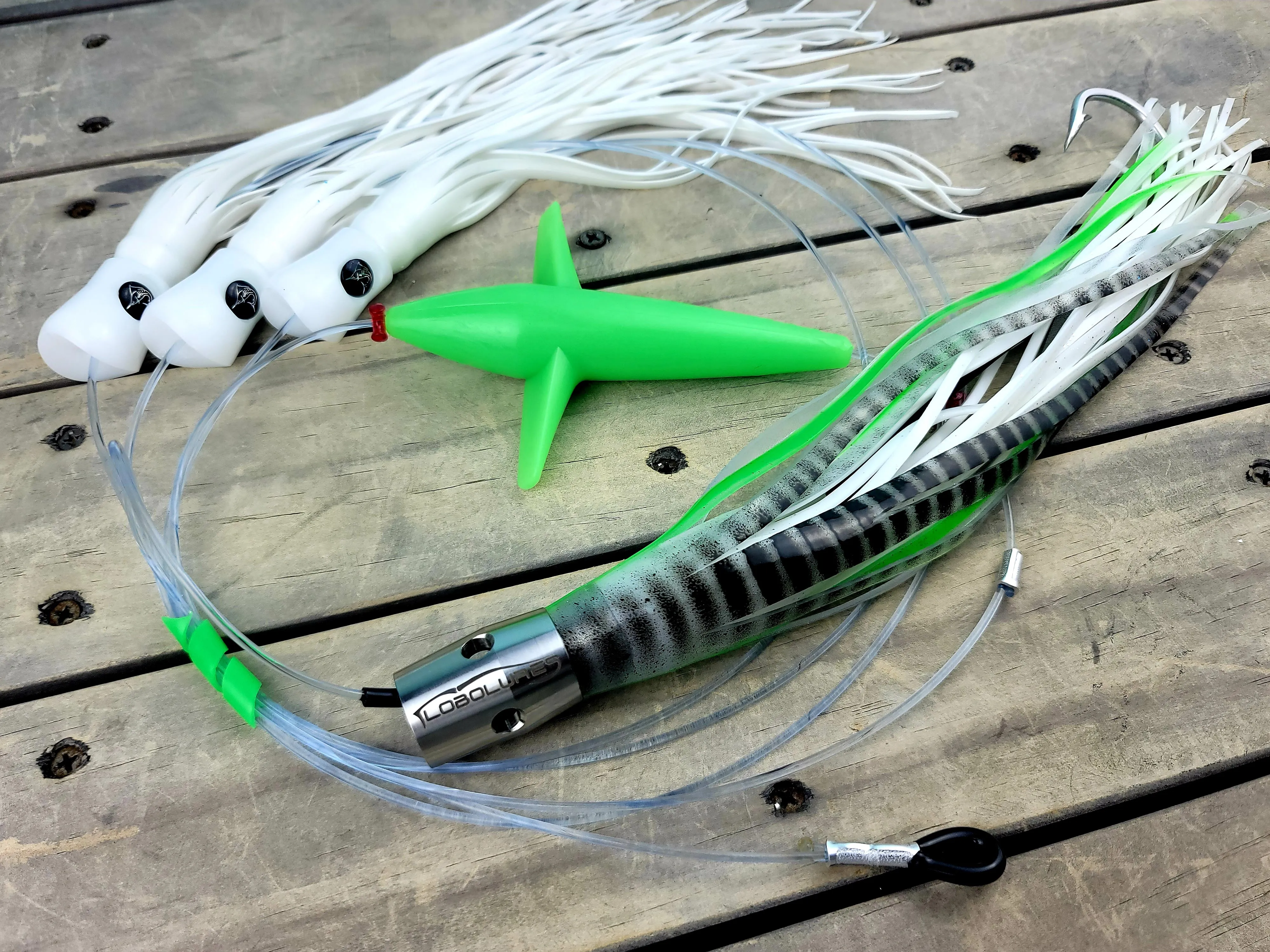 Lobo Lures #221 Tuna Magic Skipjack Hybrid UV 12" Jet Head Daisy Chain