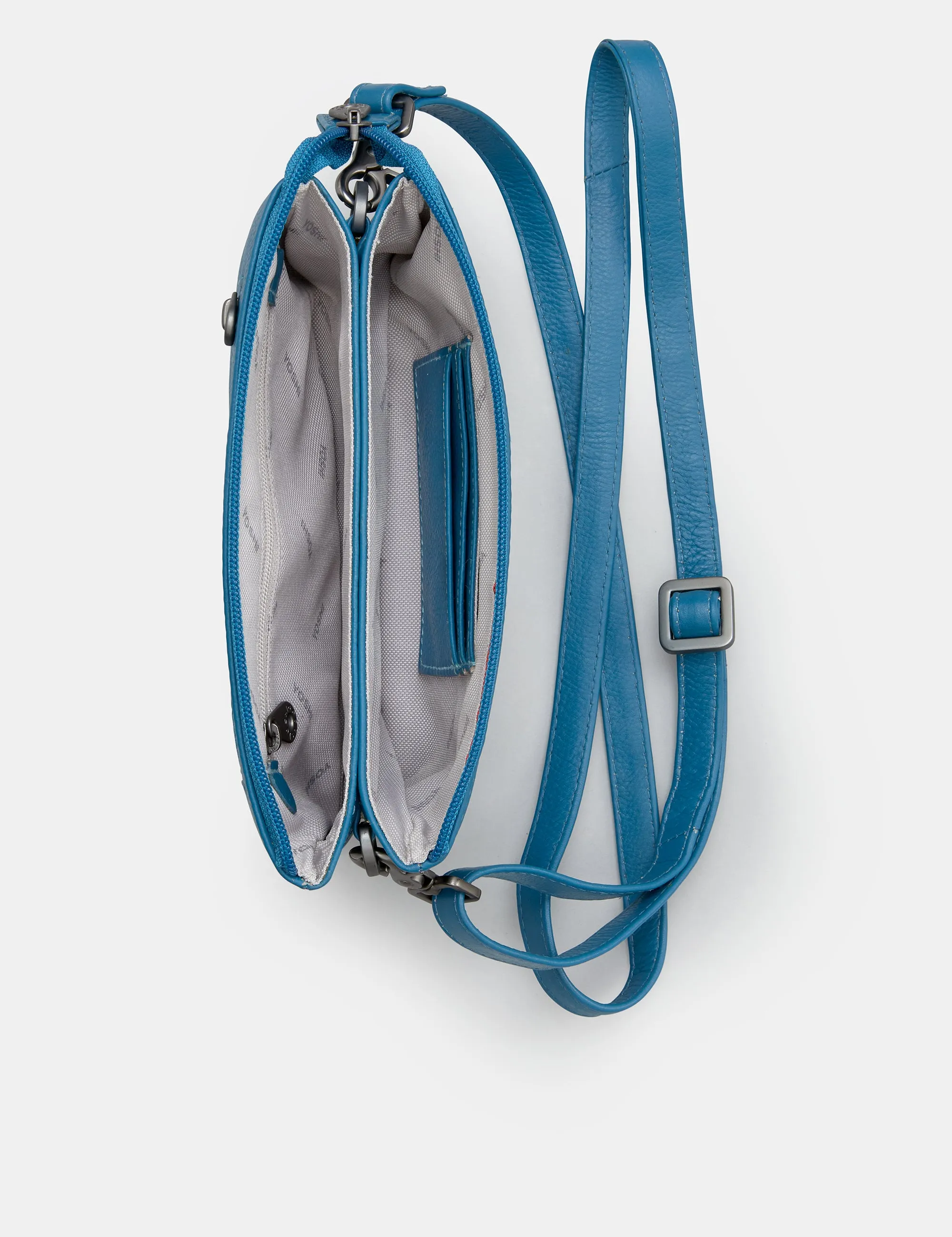 Logan Petrol Blue Leather Mulitway Cross Body Bag