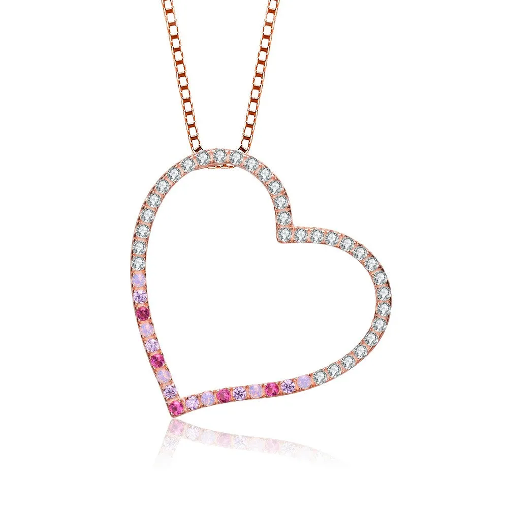 Louise Heart Contour Pink Palette Necklace