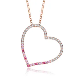 Louise Heart Contour Pink Palette Necklace