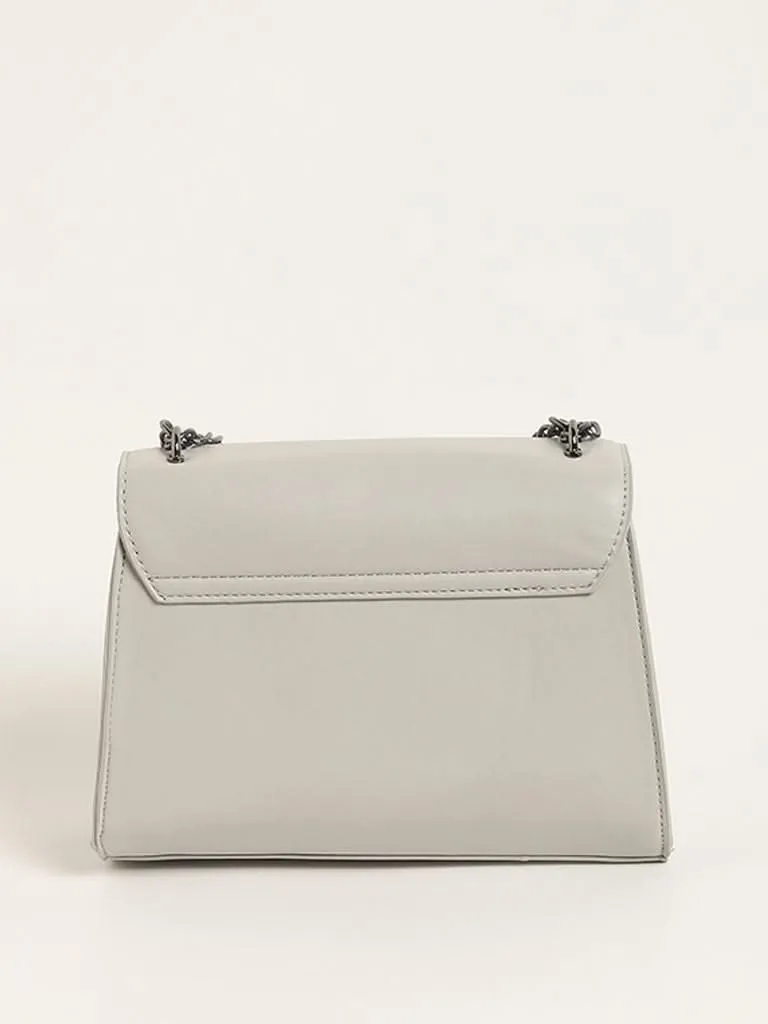 LOV Grey Chain-Trimmed Crossbody Bag