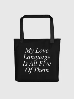 Love Is Blind Love Language Tote Bag