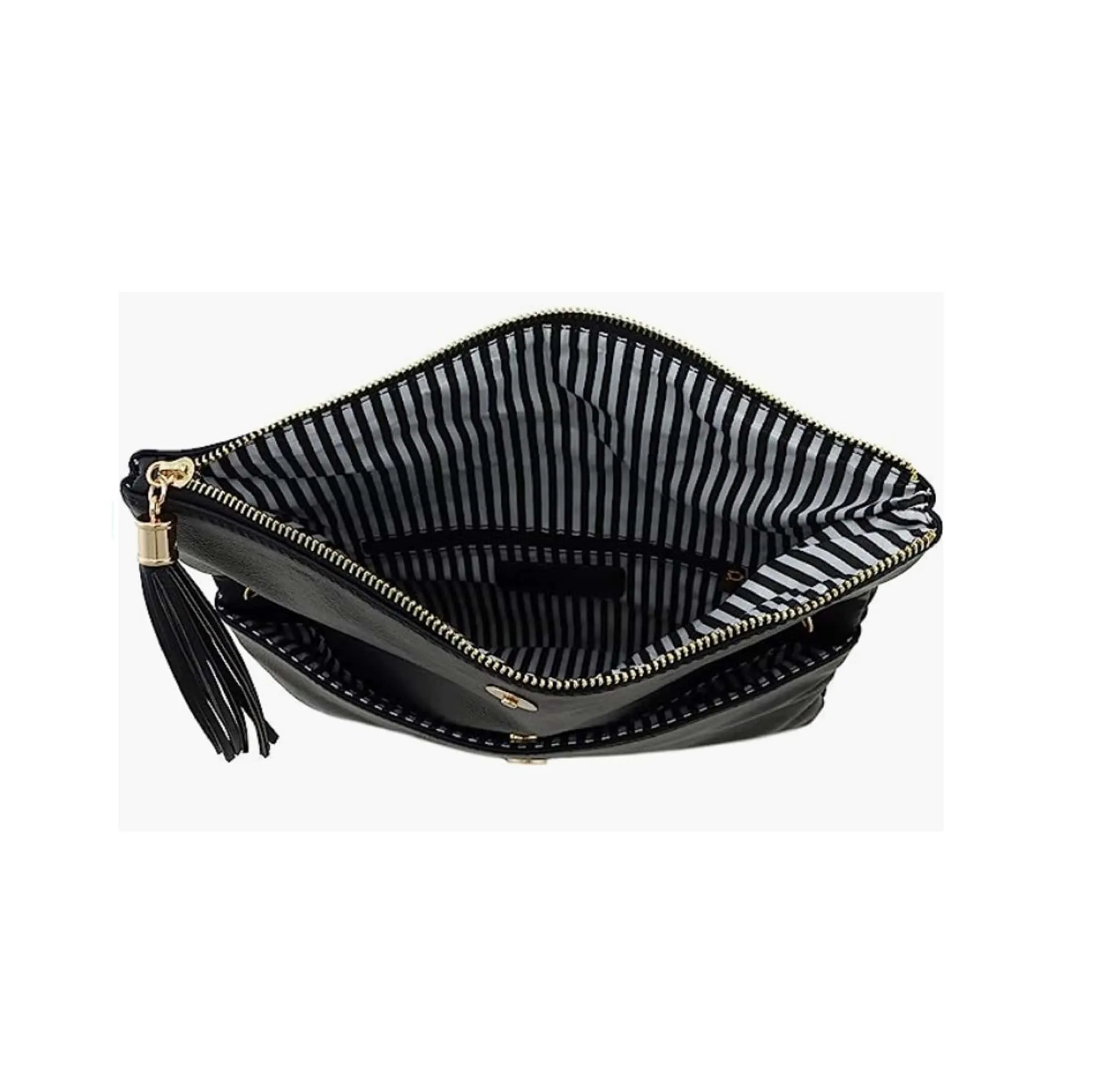 LP048 Pamela Envelope Zipper Clutch/Crossbody With Tassel