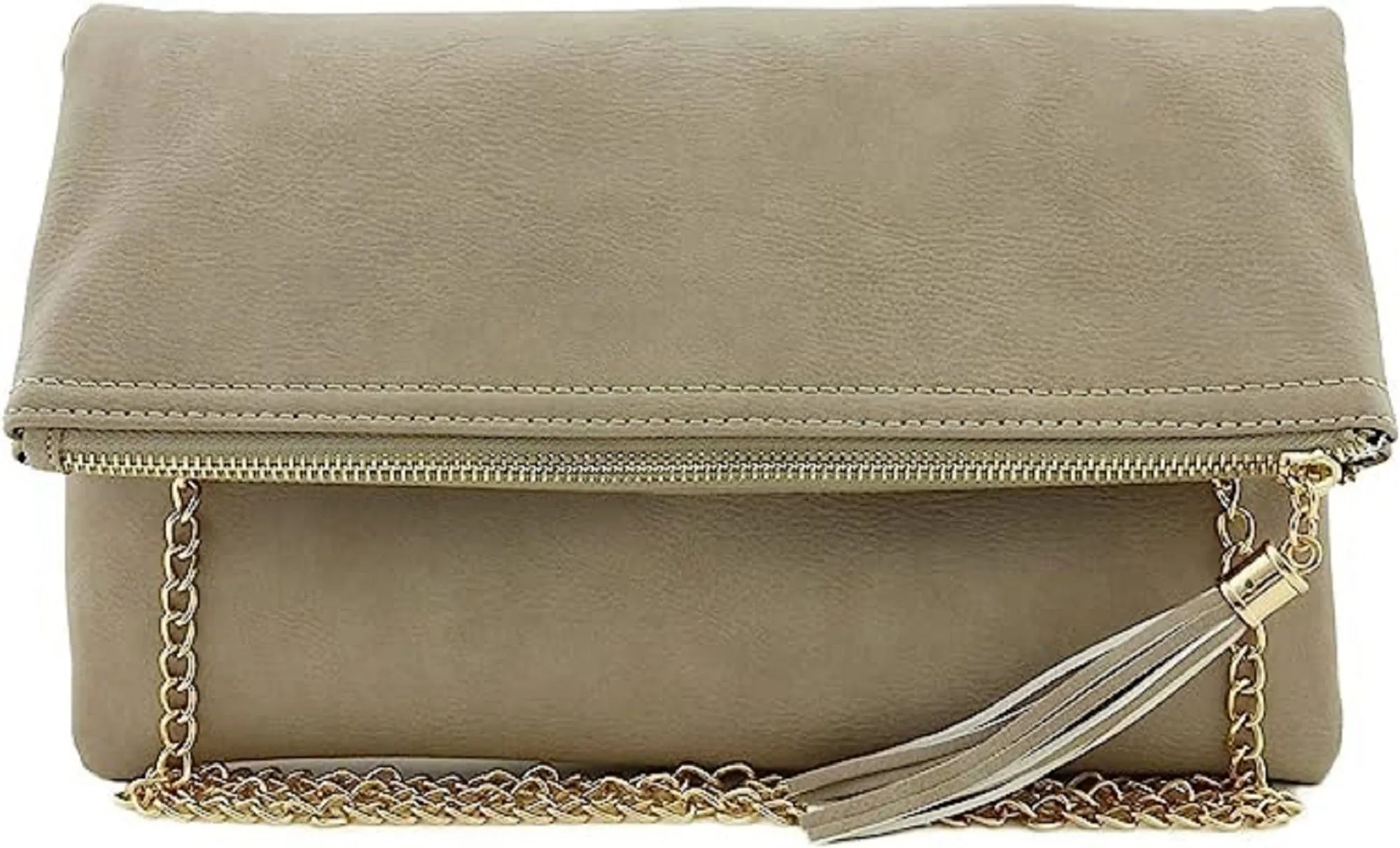 LP048 Pamela Envelope Zipper Clutch/Crossbody With Tassel