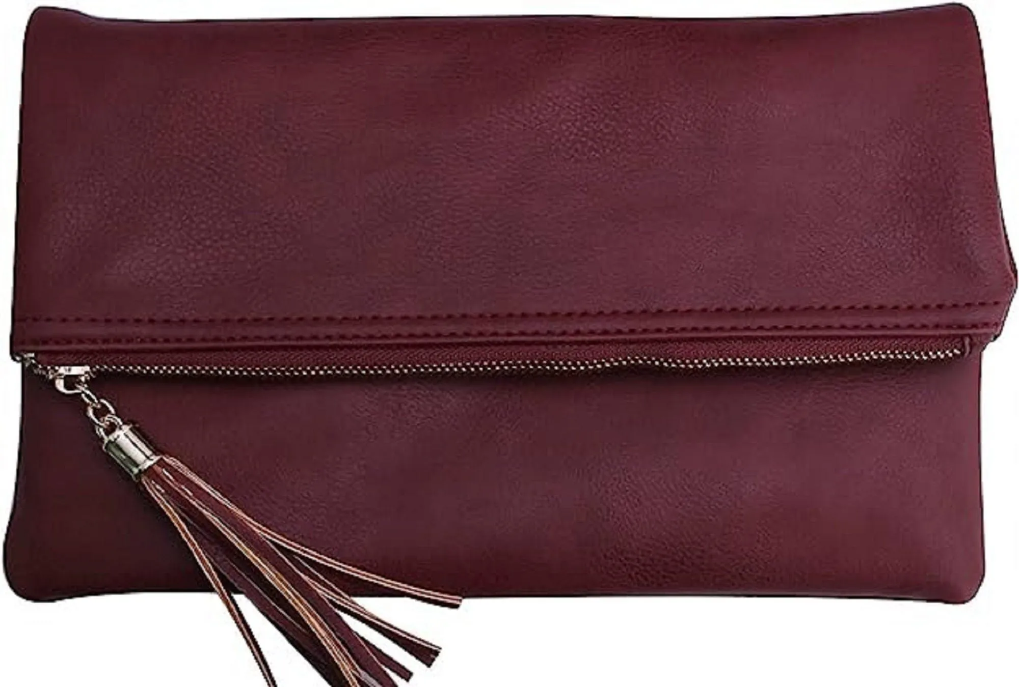 LP048 Pamela Envelope Zipper Clutch/Crossbody With Tassel