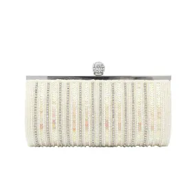 Luxy Moon Elegant Square Sequined Pearl Evening Party Clutch