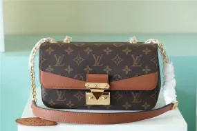 LV Marceau Monogram Canvas Caramel Brown For Women,  Shoulder and Crossbody Bags 9.6in/24.5cm LV M46127