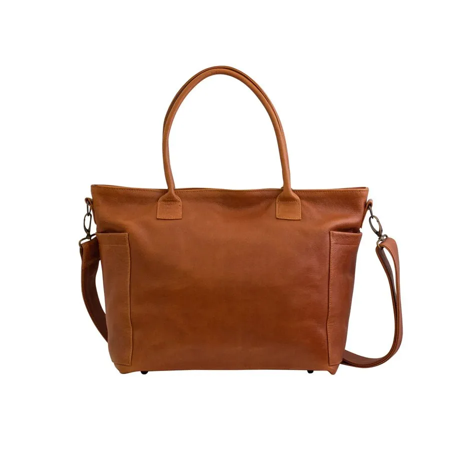 Mally Beula Leather Baby Bag | Toffee