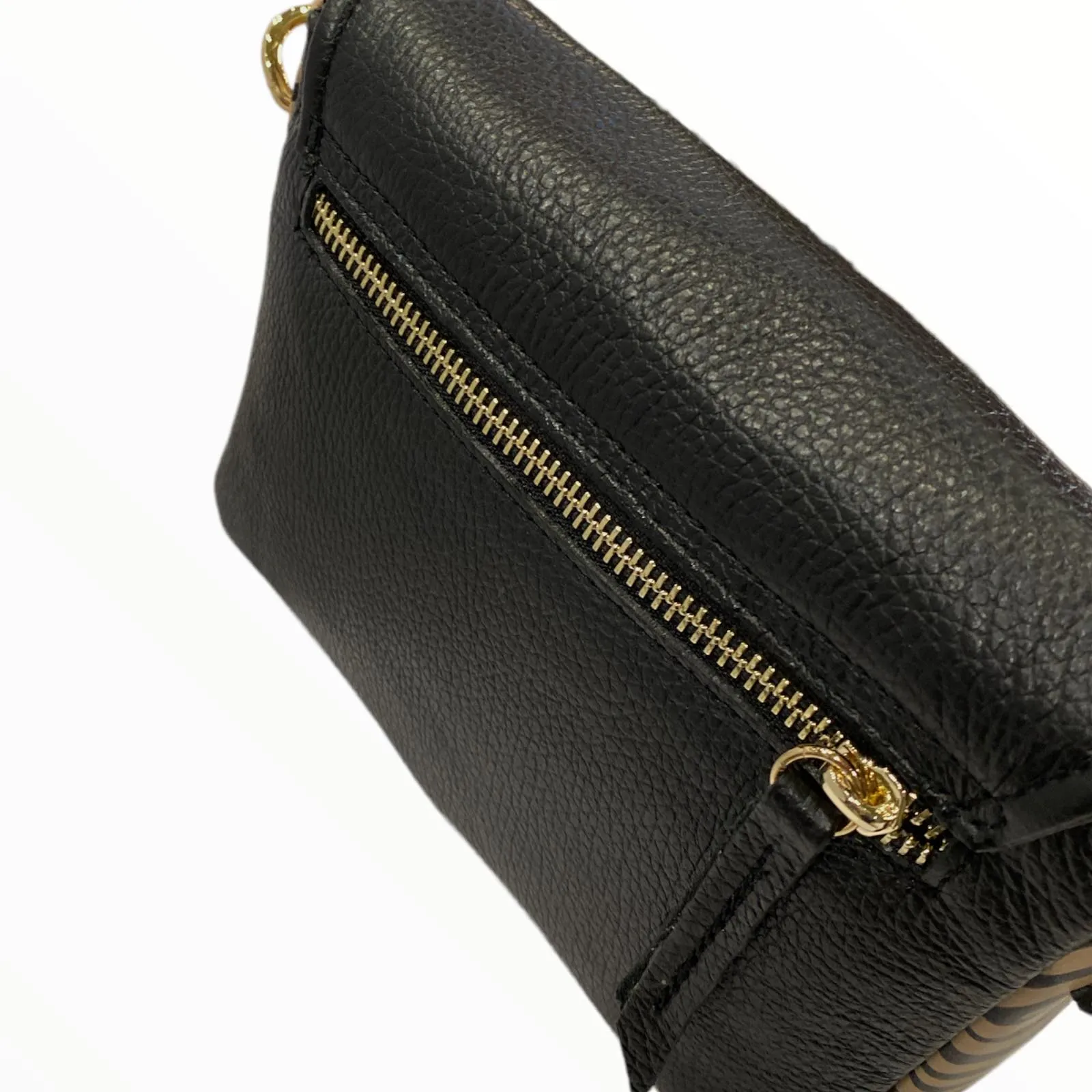 Mandy mini. Black-beige leather limited edition bag