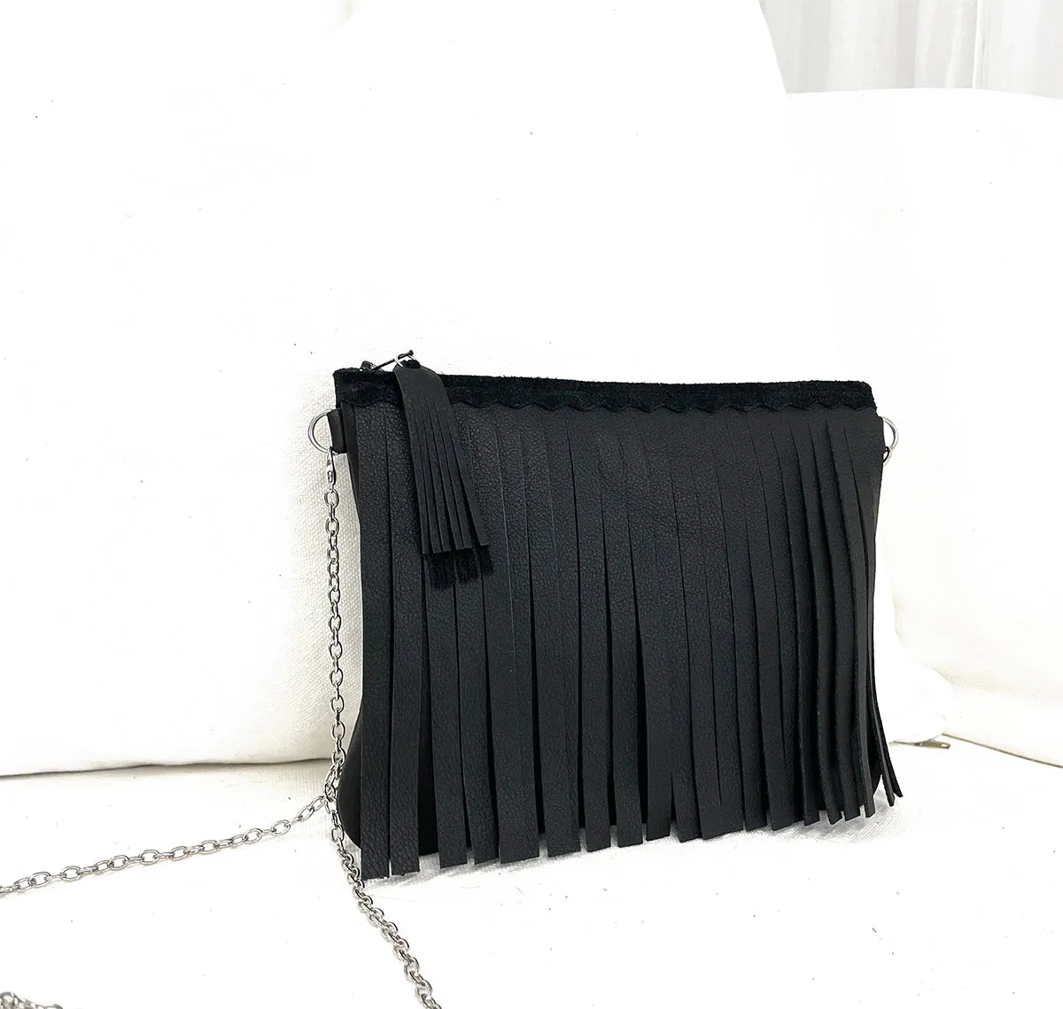 Maya Fringe Black Matte