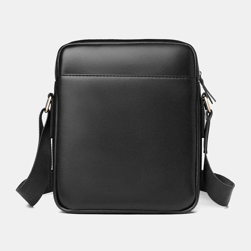 Men PU Leather Multi-compartments Wear-Resistant Crossbody Bag Shoulder Business Casual 6.3 Inch Phone