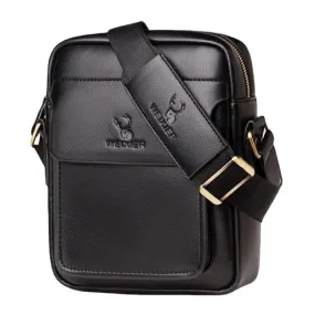 Men PU Leather Multi-compartments Wear-Resistant Crossbody Bag Shoulder Business Casual 6.3 Inch Phone