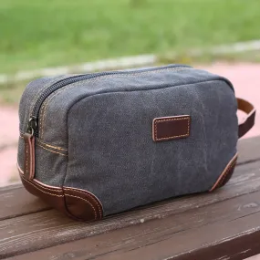 Mens Toiletry Bag, Personalized Groomsmen Gift, Canvas Dopp Kit, Monogrammed Toiletry Bag