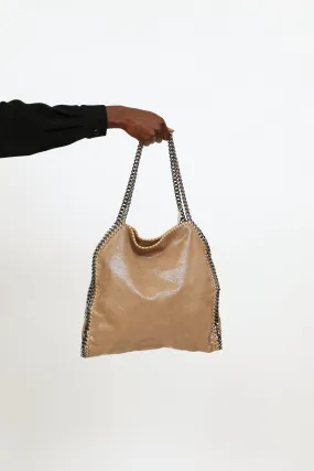 Metallic Brown Foldover Falabella Tote Bag